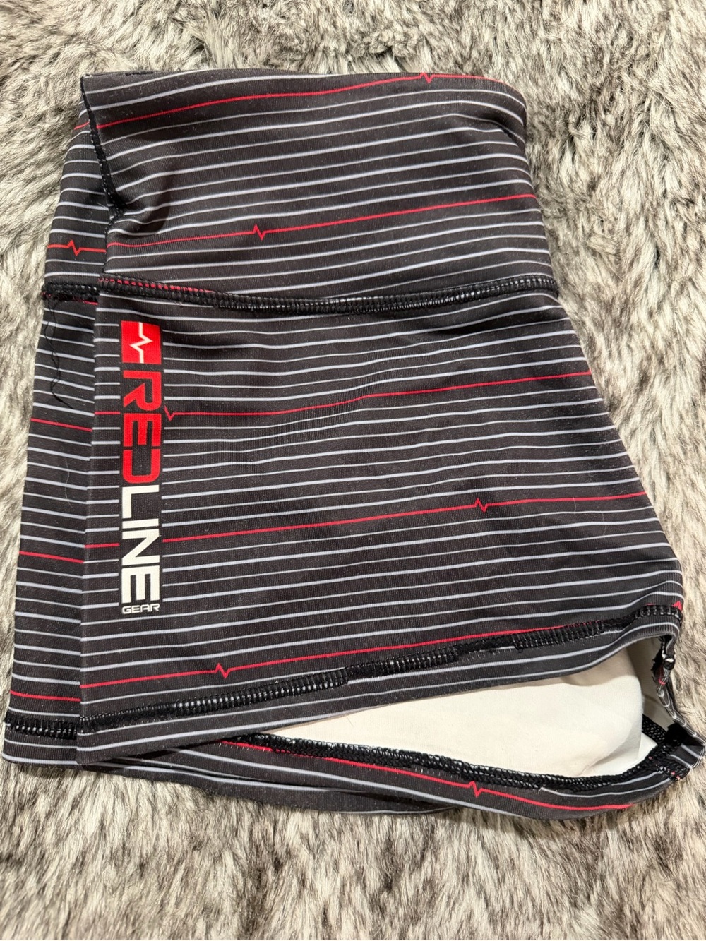 Redline Black Shorts with Red & Gray Stripe Accent